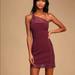 Free People Dresses | Free People Premonitions Bodycon Dress Vetiver Nwt | Color: Purple/Brown | Size: Xs