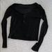 Brandy Melville Tops | Brandy Melville Scoop Neck Long Sleeve Knit | Color: Black | Size: Os