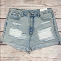 American Eagle Outfitters Shorts | American Eagle Outfitters Denim Mom Shorts | Color: Gray | Size: 12