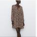 Zara Dresses | Beautiful Floral Flown Dress Zara Size Small | Color: Brown | Size: S