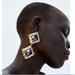 Zara Jewelry | 2/$35 Zara Colorfu Mirror Pendant Clip On Earrings | Color: Black | Size: Os