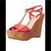 Jessica Simpson Shoes | Jessica Simpson Women’s Ellrose Wedge Sandal | Color: Cream/Red | Size: 8.5