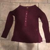 Free People Sweaters | Free People Henley Button Down Sweater | Color: Purple/Black | Size: S