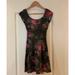 American Eagle Outfitters Dresses | Floral Criss-Cross Back Skater Dress | Color: Black | Size: Xs