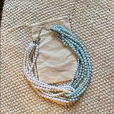 Anthropologie Jewelry | Anthropologie Beaded Necklace Euc | Color: White/Silver | Size: Os