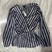 J. Crew Tops | Jcrew Striped Faux Wrap Top - Navy | Color: Black | Size: 0