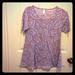 Lularoe Tops | Lularoe Xxs Lavender Print Short Sleeve Pullover | Color: Purple | Size: Xxs