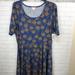 Lularoe Dresses | Lularoe Nicole Dress 3xl | Color: Blue/Black | Size: Xxxl