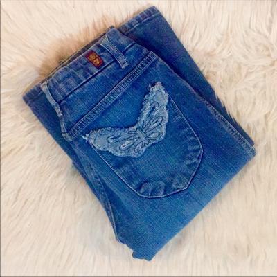 Anthropologie Jeans | 7 For All Mankind Butterfly Jeans Size 28 | Color: Blue | Size: 28