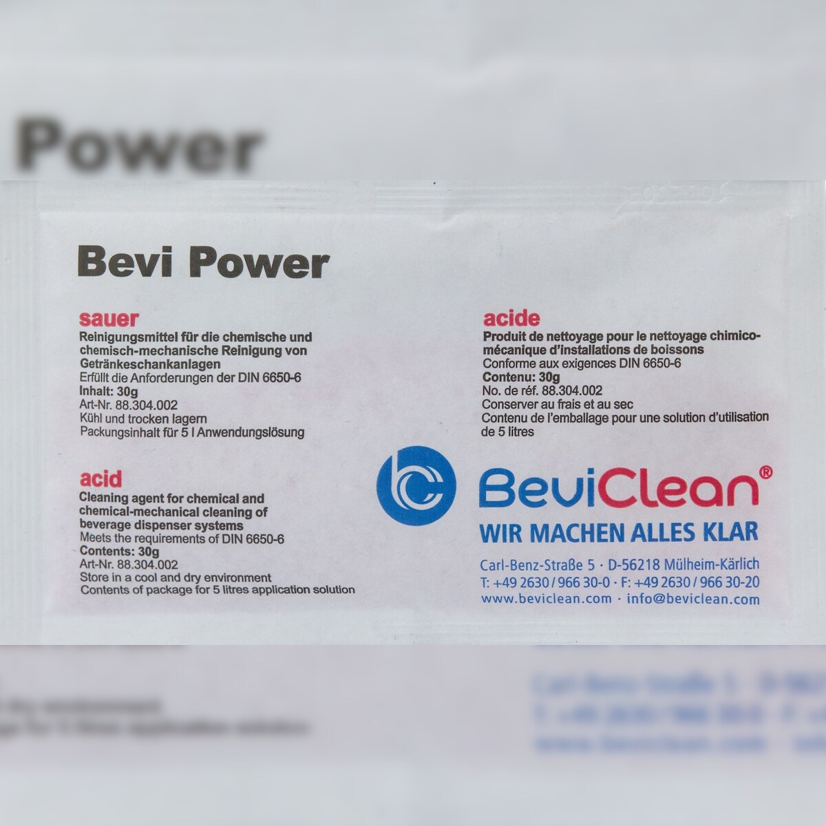 Bevi - Power Pulver - Sauer Preis pro VE (50 Stück) Image