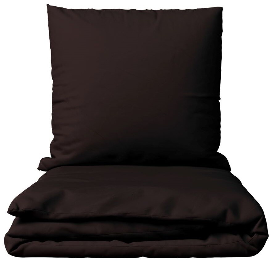 Leonado Vicenti Bettwäsche Baumwolle 200x200 + 2x 80x80 cm Einfarbig Uni Braun mit Reißverschluss Image