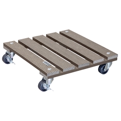 WAGNER Pflanzenroller WPC 29 x 29 x 7,5 cm, für außen&innen, taupe, wetterfest, Feststeller, Tragkraft 80 kg - 20053101 Image