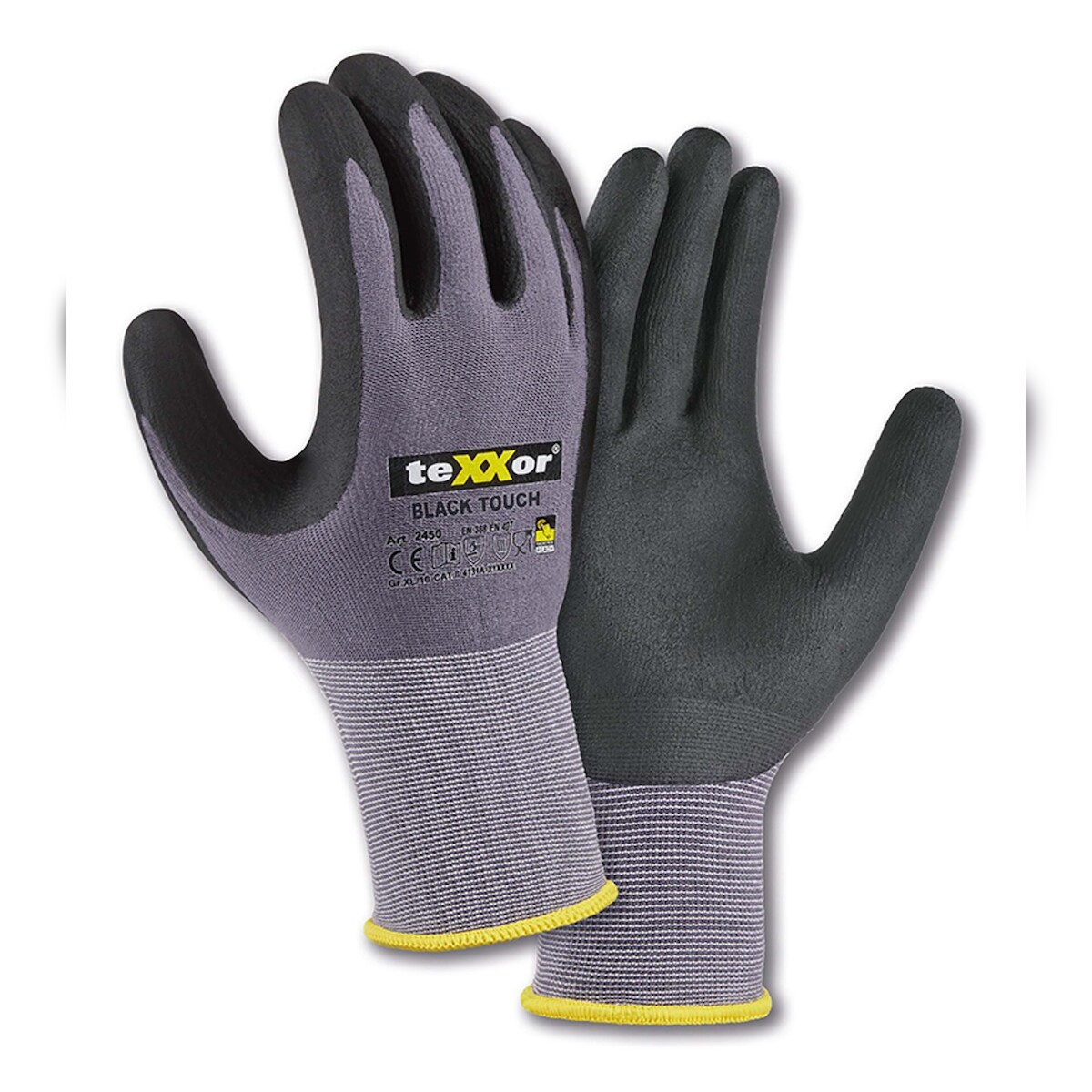 12 Paar teXXor® Nylon-Strickhandschuhe BLACK TOUCH®, 2450 - Größe 9 (L) Image