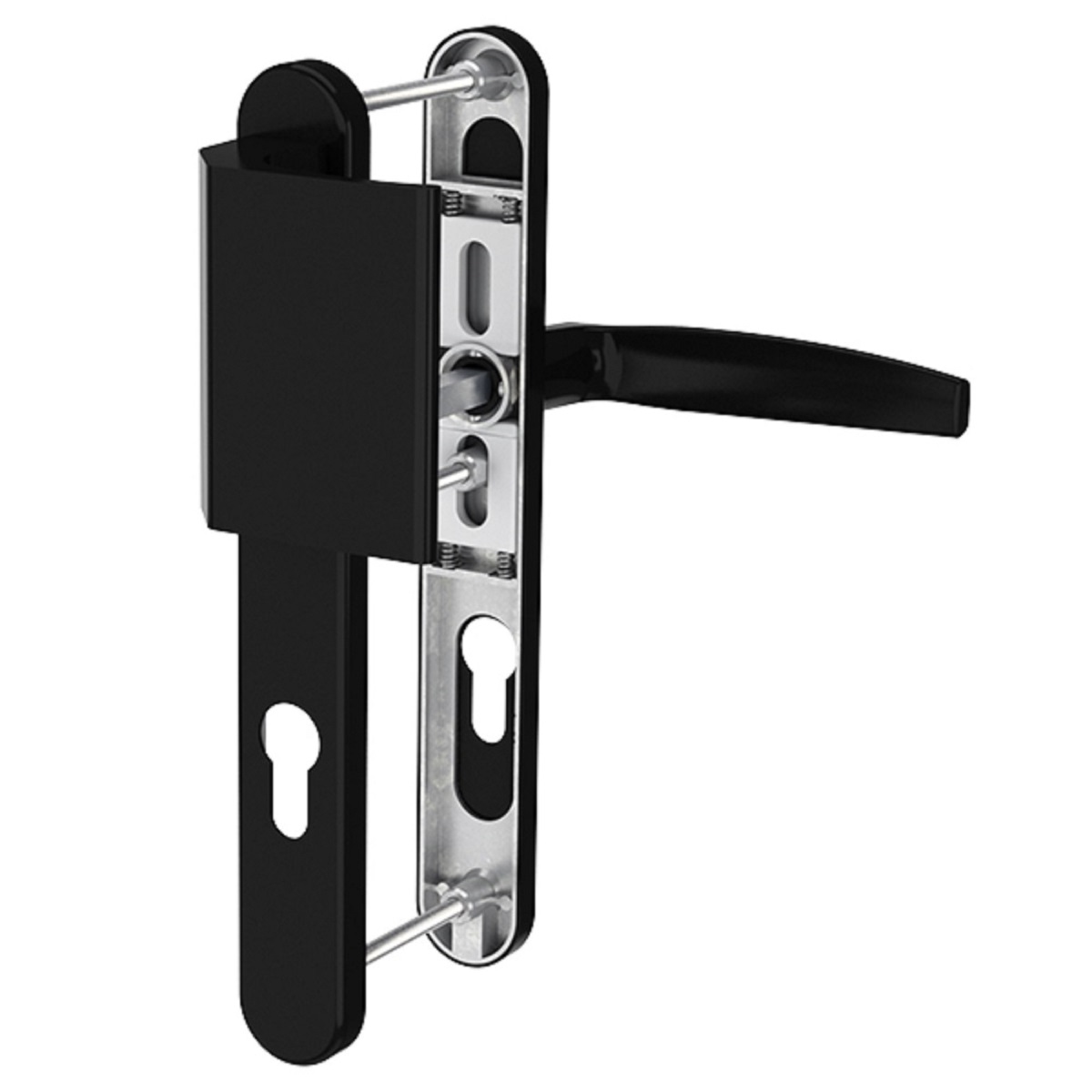 MS Beschläge Schmalrahmengarnitur 8-72mm Schwarz Türdrücker Stossgriff/Drücker TS 87-102mm Image