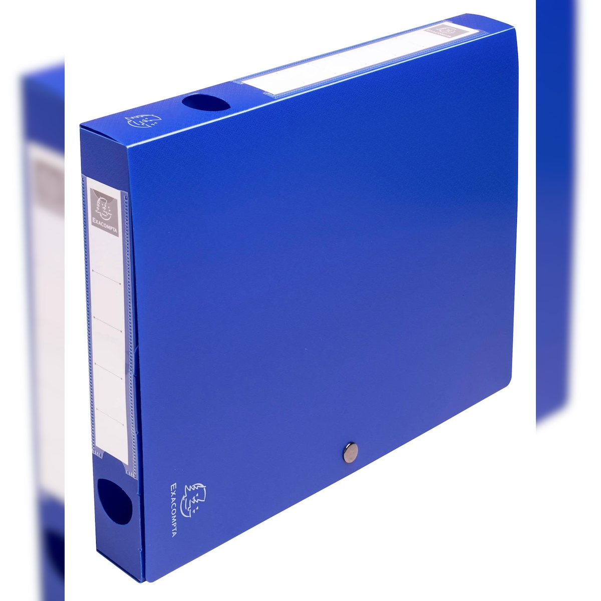 Exacompta 54632E 10x Archivbox mit Druckknopf aus PP 700µ, Rücken 40mm, blickdicht, 25x33cm für DIN A4 - Blau Image