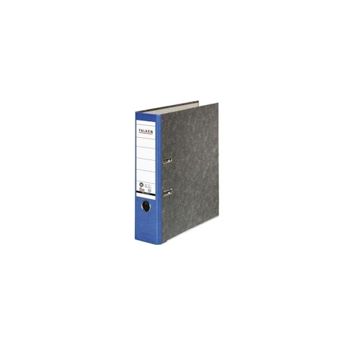 Falken 80024607 20x Recycling-Wolkenmarmor-Ordner A4, farbiger Rücken 80mm – Grau – Rücken blau