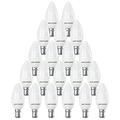 paul russells LED Light Small Bayonet Cap B15D, 40w Equivalent Bulb, 4.9W 470LM LED Bulbs, 6500K Daylight Lamps, Frosted C37 SBC Candle Energy Saving Lightbulbs, Pack of 20