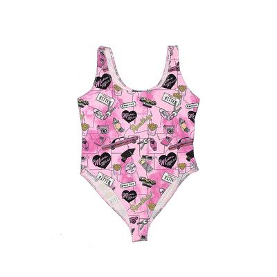 Forever 21 Plus One Piece Swimsuit: Pink Floral Swimwear - Size 1X Plus