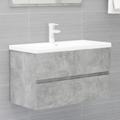 vidaXL Mobile Bagno con Lavabo Integrato Grigio Cemento in Truciolato