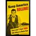 Trinx WPA War Propaganda Keep America Rolling Save Your 5 Best Tires Sell To Uncle Sam Black Wood Framed Poster 14X20 Paper | Wayfair