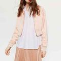 Zara Jackets & Coats | (Nwt) Zara Cropped Satin Bomber Jacket | Color: Pink | Size: Xl