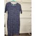 Lularoe Dresses | Lularoe Navy Blue & White Patterned Dress | Color: Blue/White | Size: Xs