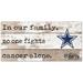 Dallas Cowboys 2021 NFL Crucial Catch 6'' x 12'' In Our Family No One Fights Cancer Alone Sign