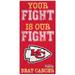 Kansas City Chiefs 2021 NFL Crucial Catch 6'' x 12'' Your Fight Is Our Beat Cancer Sign