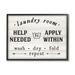 Stupell Industries Farmhouse Laundry Room Help Wanted Sign Rustic Pattern White Framed Giclee Texturized Art By Lettered & Lined in Brown | Wayfair