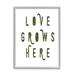 Stupell Industries Love Grows Here Phrase Minimal Text Grass Pattern Gray Farmhouse Rustic Oversized Framed Giclee Texturized Art By Daphne Polselli Canvas | Wayfair