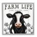 Stupell Industries Farm Life Dairy Cow Sign Wildflower Florals White Framed Giclee Texturized Art By Elizabeth Tyndall in Brown | Wayfair