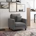Armchair - Red Barrel Studio® 85.09Cm Wide Armchair Wood/Polyester/Fabric in Gray | 35 H x 33.5 W x 31 D in | Wayfair