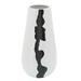 12" Modern Ceramic Vase Contemporary White and Black Decorative Vase Stylish Home or Office Table Centerpiece or