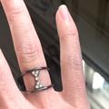 Free People Jewelry | Free People Dark Metal & Rhinestone Ring. | Color: Black | Size: 5.5