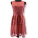 Anthropologie Dresses | Entro Lace Fit And Flare Sleeveless Dress S | Color: Pink/Red | Size: S