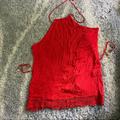 Free People Tops | Free People Halter Tie Top With Shells | Color: Red | Size: M