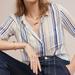 Anthropologie Tops | Anthropologie Cloth & Stone Striped Sheer Button Down Top Crop Women's Size S | Color: White/Silver | Size: S