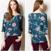 Anthropologie Tops | Anthropologie Hd In Paris Eira Floral Blouse | Color: Silver | Size: 4