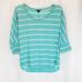 American Eagle Outfitters Tops | American Eagle Outfitters Hi-Low Striped Top | Color: Blue/Silver | Size: L