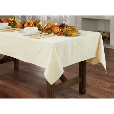 Damask 60" x 120" Tablecloth by BrylaneHome in Ivory