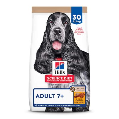 Hill's Science Diet Adult 7+ No Corn, Wheat or Soy Chicken Dry Dog Food, 30 lbs.