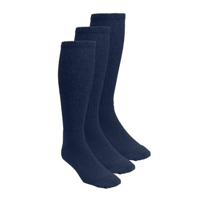 Men’s Big & Tall Diabetic Over-the-Calf Extra Wide Socks 3-Pack by KingSize in Navy (Size L)