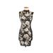 Forever 21 Casual Dress - Bodycon High Neck Sleeveless: Black Floral Dresses - Women's Size Small