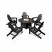 POLYWOOD® Classic Folding Adirondack 6-Piece Conversation Set w/ Fire Pit Outdoor Table | Wayfair PWS414-1-BL