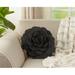 Felt Floral Round Throw Pillow Polyester/Polyfill in Black Laurel Foundry Modern Farmhouse® | 4 H x 13 W x 13 D in | Wayfair ATGR5841 31974522