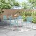 Zipcode Design™ Malbon 35.25" Round Indoor-Outdoor Steel Patio Table Set w/ 4 Round Back Chairs Metal in Blue | Wayfair ZPCD5800 43609131
