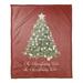 The Holiday Aisle® Delanco Oh Tree Fleece Throw Microfiber/Fleece/Microfiber/Fleece in Brown/Red | 60 H x 50 W in | Wayfair