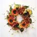 Primrue 24" Sunflower Hydrangea Wreath Silk in Brown/Orange | 24 H x 24 W x 5 D in | Wayfair FA20A31A61A8486EA75464B517C40793