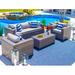 Latitude Run® Sorrento 4 Piece Rattan Sofa Seating Group w/ Sunbrella Cushions Synthetic Wicker/All - Weather Wicker/Wicker/Rattan in Gray | Outdoor Furniture | Wayfair