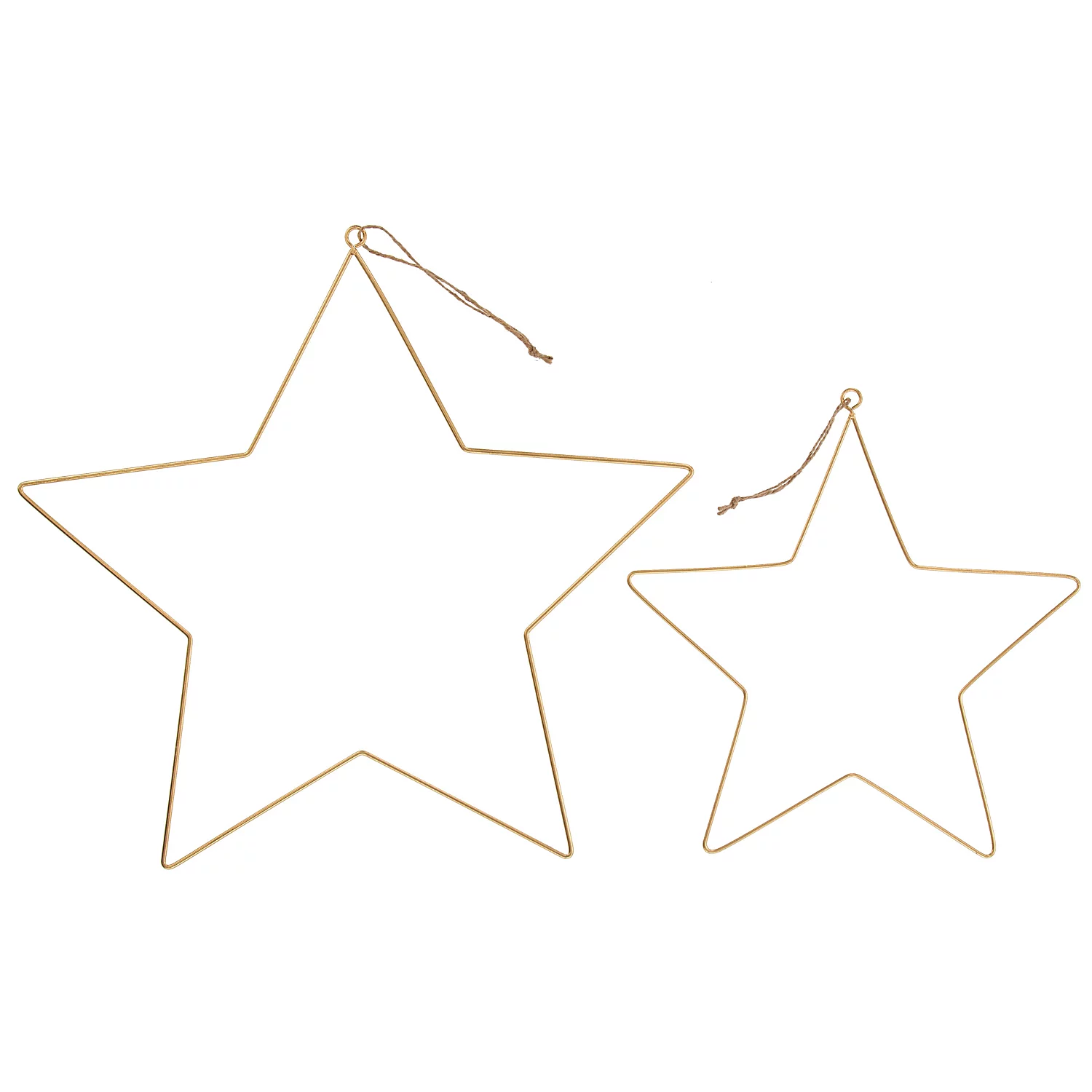 Étoiles en fil métallique, doré, 25 et 35 cm, 2 pièces